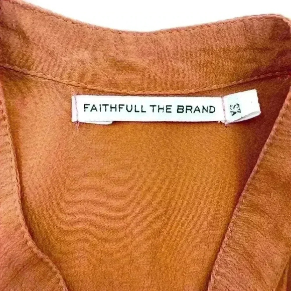 Faithful The Brand Sleeveless Rust Brown Dress Long Shirt Button Down Size XS - Picture 2 of 13
